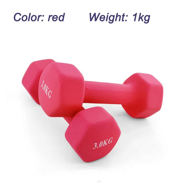 Haltère professionnel pour femmes, 1kg, os, équipement de sport, fitness à domicile, perte de poids, trempette en plastique multicolore