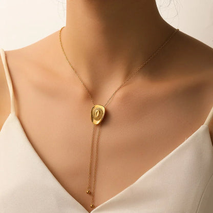 MEDFOLY Collier Chapeau de Cowgirl Western en Or pour Femmes Acier Inoxydable Anti-allergie Bolo Tie Cravate Cowboy Collier Long Western