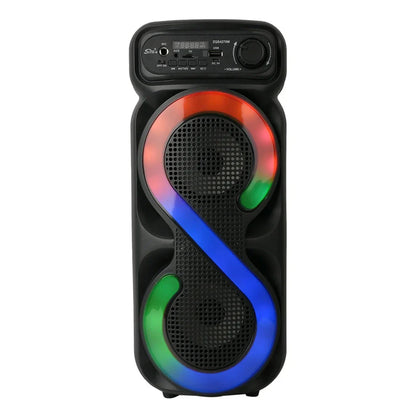 Bluetooth-Compatible Speaker Karaoke Speaker with RGB Light Portable Boombox USB/TF Outdoor Speaker Remote Control for Karaoke