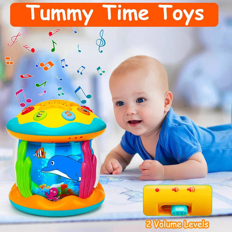 Jouets pour bébés de 1 à 3 ans, projecteur rotatif lumineux océanique, jouets musicaux, jouets sensoriels éducatifs précoces Montessori pour tout-petits, cadeaux