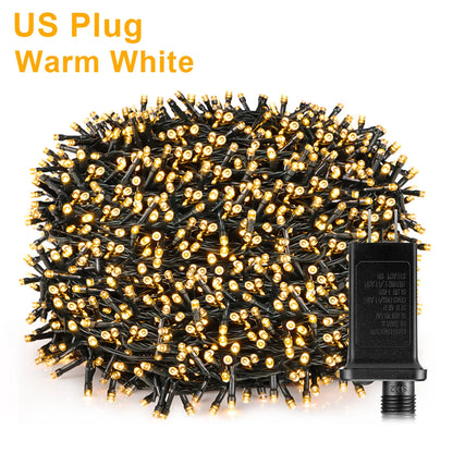 Energy Saving LED Outdoor Garden String Lights 10M 20M 30M 50M 100M Solar/EU/US Plug Charging LED Christmas Lawn Luminous Lamp
