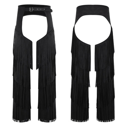 Pantalon Long en flanelle pour femmes, avec pompon latéral, taille, entrejambe ouvert, vélo, équitation, Cowgirl, Costume Cospaly d'halloween