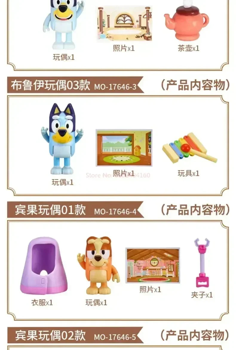 Muse Moose Bluey Famille Jouet Bluey Et Amis Bingo Bandit Poupée Ornements De Poupée Cadeau D'anniversaire Pour Enfants Jouet Maison De Jeu Ornements