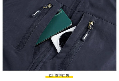 Men Autumn Fleece Outdoor Vest 4XL Utility Tactical Multi-pocket Techwear Outdoor Hiking Fishing Photography Safari Cargo Vest