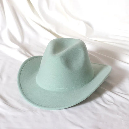 Chapeau de cowboy divers accessoires chapeau de cowboy monochrome en feutre chapeau d'extérieur homme et femme chapeau de cavalier chapeau femme