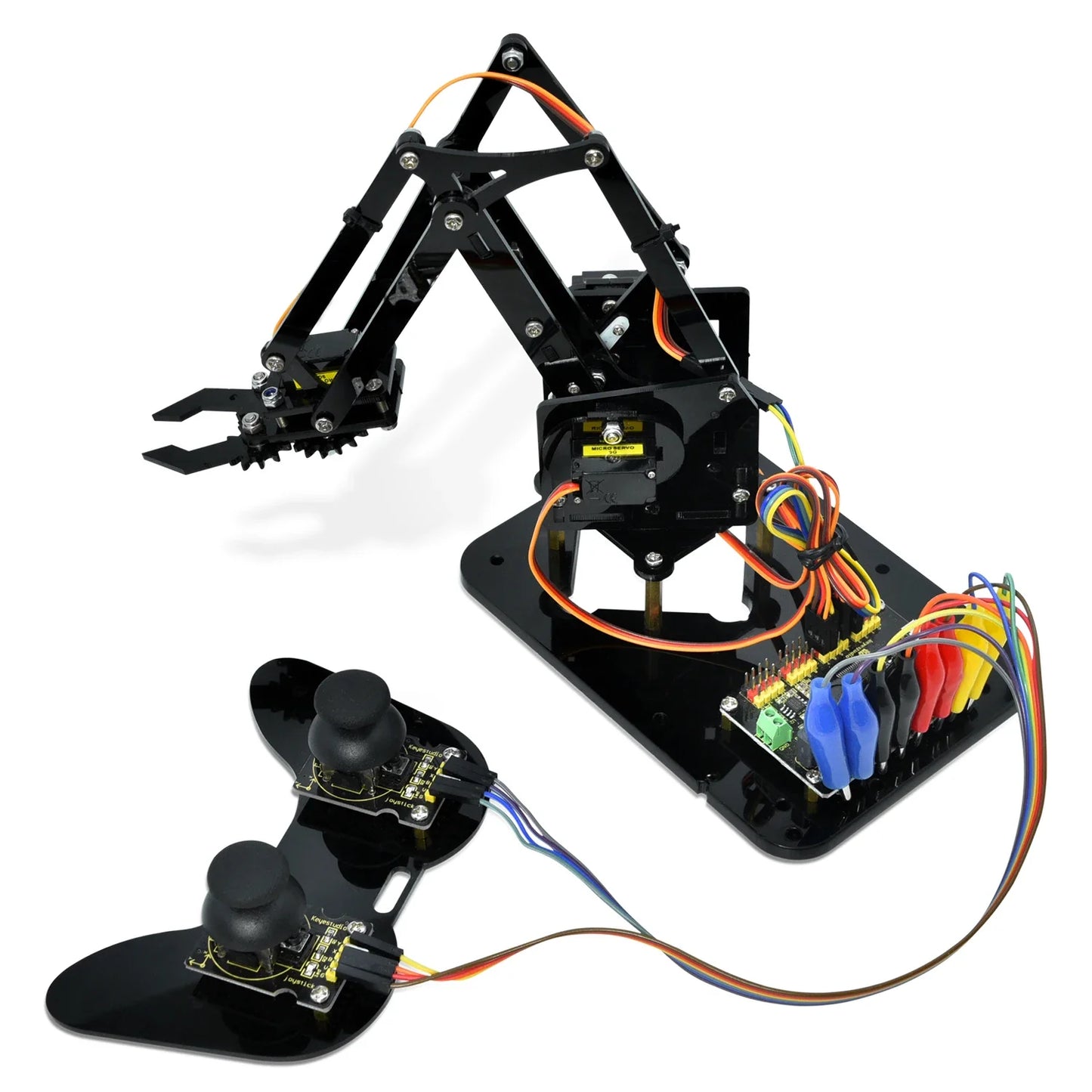 Keyestudio – Kit de bras de Robot Microbit 4DOF, pour BBC Micro:bit Stem, Kit éducatif avec programmation MakeCode/Python, 14 + adolescents