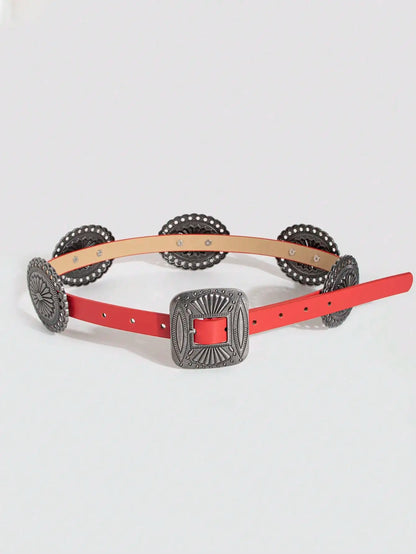 Ceinture robuste en métal sculpté pour femmes, 1 pièce, Style Punk, accessoire Cowboy Cowgirl, Boho