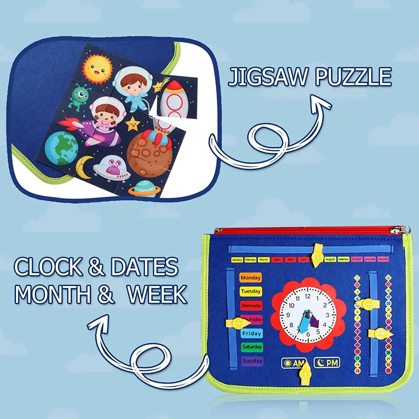 Montessori Toys Busy Board Sensory Activity Developing Board for Motor Skills,Learning Board for Toddlers  Christmas Gift
