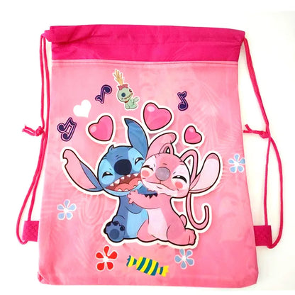 New Anime Stitch Bundle Pocket Kawaii Lilo & Stitch Storage Bag Cartoon Non Woven Drawstring Bag Children Party Gifts