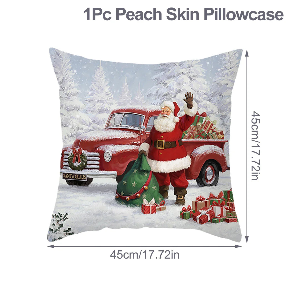 Housse de coussin de noël, père noël, décor de joyeux noël pour la maison, ornements de noël 2025, cadeaux de noël, nouvel an 2026