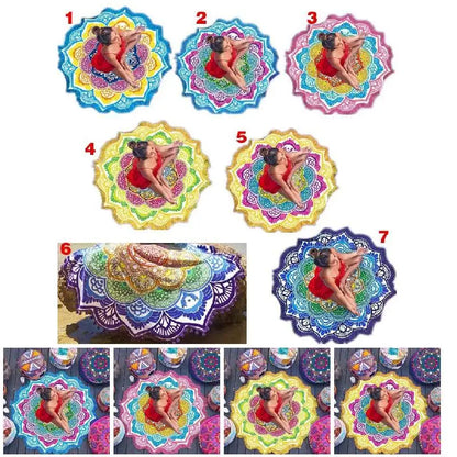 Indian Mandala Tapestry With Tassel Printed Beach Towel Wall Hanging Yoga Mat Bikini Cover-Up for Home Decor