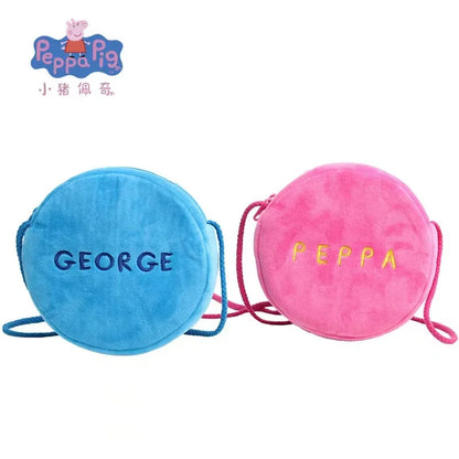16cm Peppa Pig Kawaii Peluche Rembourrée Sac à Dos Arrondi Jouets George Maternelle Dessin Animé Sac à Bandoulière Porte-Monnaie Cadeau d'Anniversaire Fille