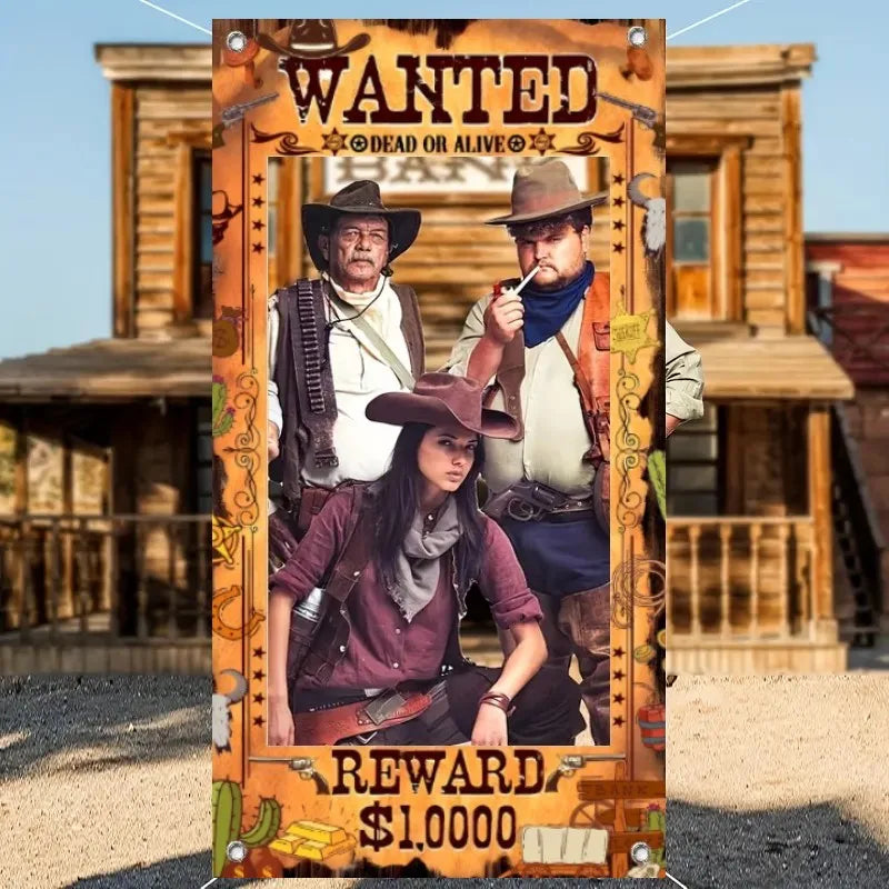 Vibrant Cowboy Party Banner, 1 Piece, Western Theme Decorations Perfect for Birthday, Shower, and Photo Prop with Wild Back