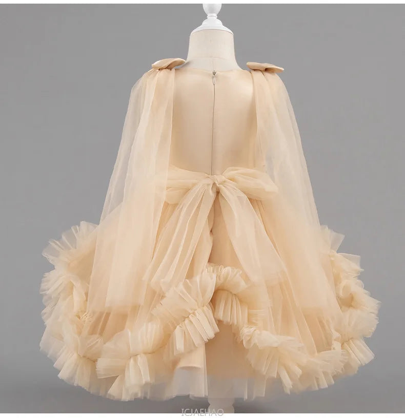 Robe de soirée 2025, robe de princesse pour filles, tenue de concours de fleurs, piano, Recital, anniversaire, mariage, jupe de ballerine, occasion formelle