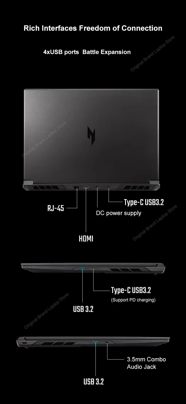 2024 Acer Nitro Dragon Gaming Laptop 16 Inch 2.5K 165Hz IPS Screen Netbook Ryzen R7-7435H 32GB 1TB RTX4060 Gaming Notebook PC