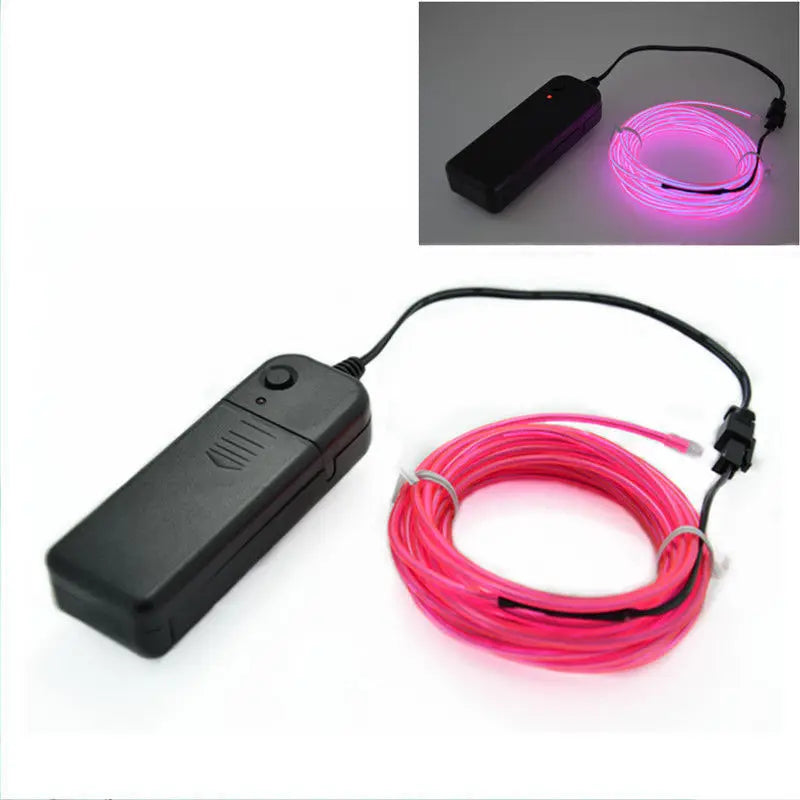 Câble lumineux EL Wire 1m/3m/5m, lumières d'ambiance intérieure de voiture, fête de danse, maison, néon, bricolage, Costumes, décoration, bande LED, lumière ambiante