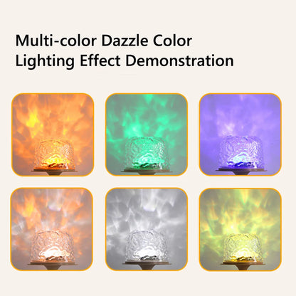 Water Ripple Lamp Rechargeable Night Light Atmosphere Desk Lamp Ocean Wave Projector Lamp for Home Bedroom Living Room