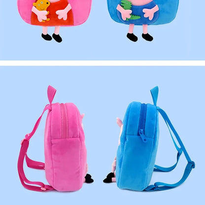 Peppa Pig Crossbody Bag Stereoscopic Doll Backpack Anime Knapsack Plush Coin Purse Toys George Round Pocketbook Children's Gifts