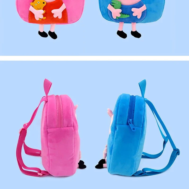 Peppa Pig Crossbody Bag Stereoscopic Doll Backpack Anime Knapsack Plush Coin Purse Toys George Round Pocketbook Children's Gifts