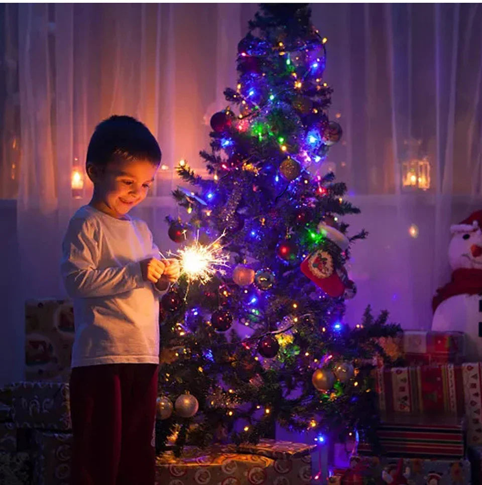 Guirlande lumineuse LED Twinkle Star 100M 50M étanche 8 modes d'éclairage pour jardin extérieur, pelouse, sapin de Noël, décoration de festival