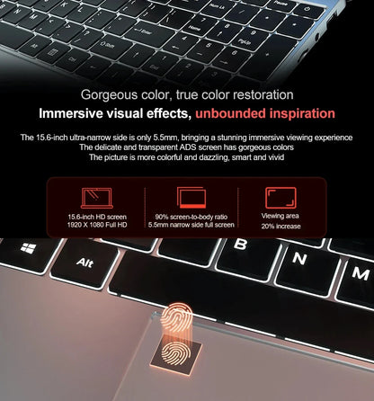 15.6 Inch Amd Ryzen Gaming Laptops Notebook Computer Fingerprint Portable Computers Gamer AMD Ryzen 7 2700U RX Vega10