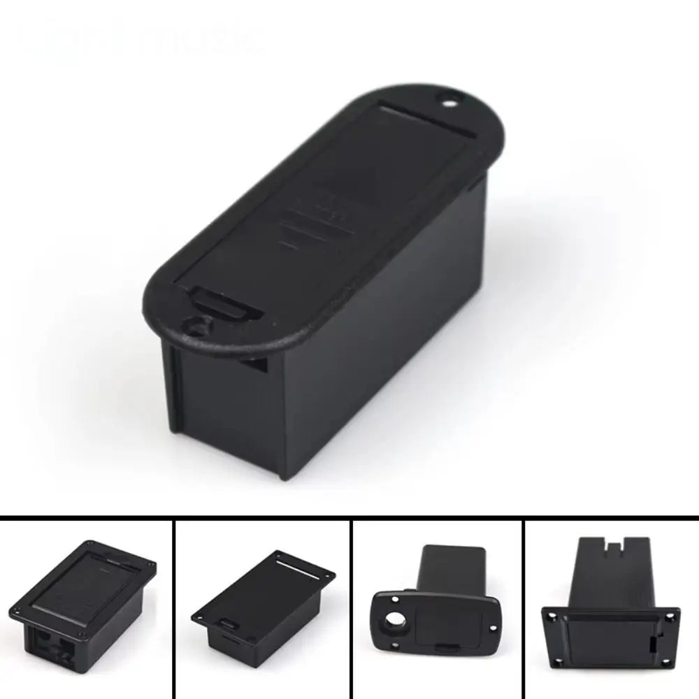 Boîte de batterie de micro de guitare noire Durable, support de batterie en plastique 9V, boîte de rangement de pièces de guitare, boîtier de batterie