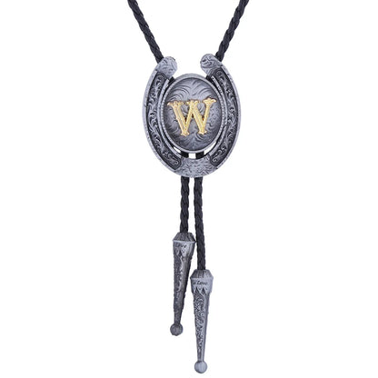 RechicGu-26 lettres Bolo pour homme, style western, cow-boy, cow-girl, cravate en cuir, collier rodéo, bijoux cadeaux, Dropshipping