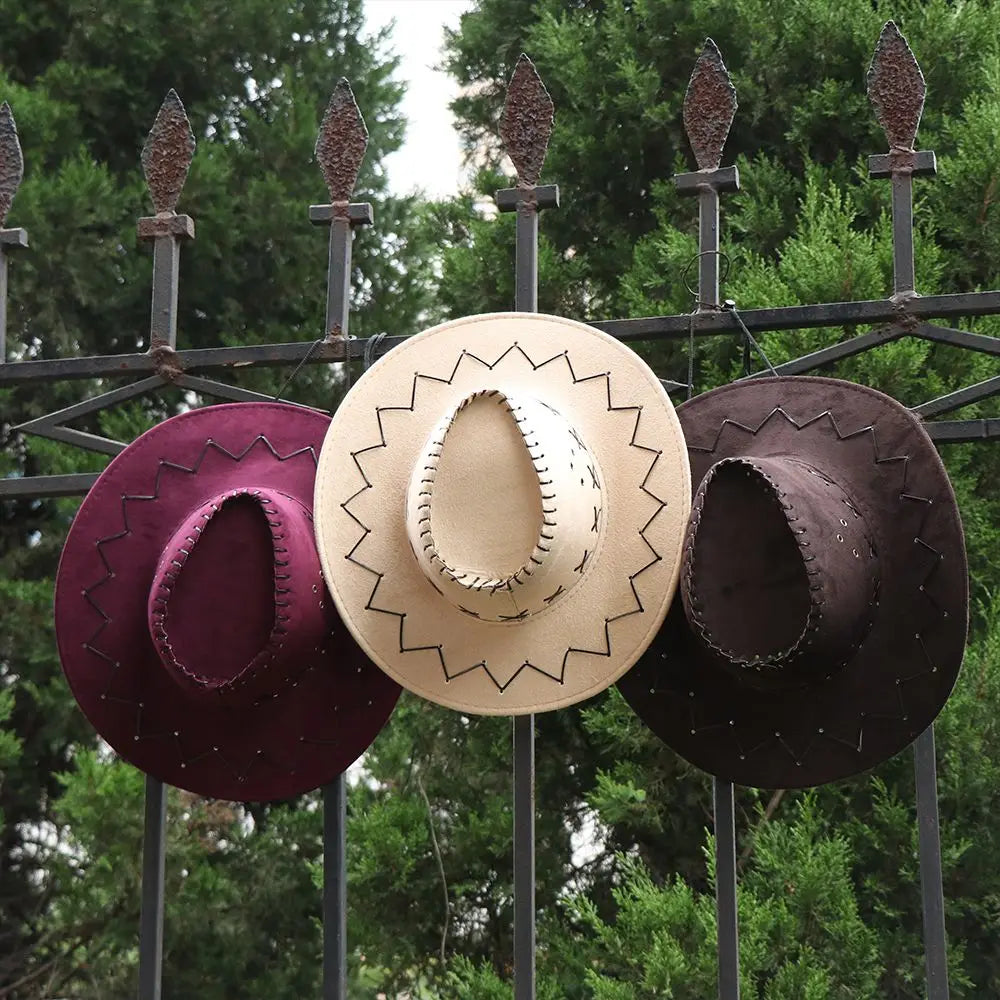 Chapeau de cow-boy en daim Western pour femmes et hommes, casquette unisexe à la mode pour fête costumée