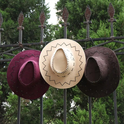 Chapeau de cow-boy en daim Western pour femmes et hommes, casquette unisexe à la mode pour fête costumée