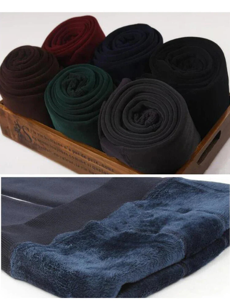 Leggings d'hiver tricot velours Legging décontracté nouveau haute élastique épaissir dame chaud noir pantalon pantalon slim pour femmes Leggings