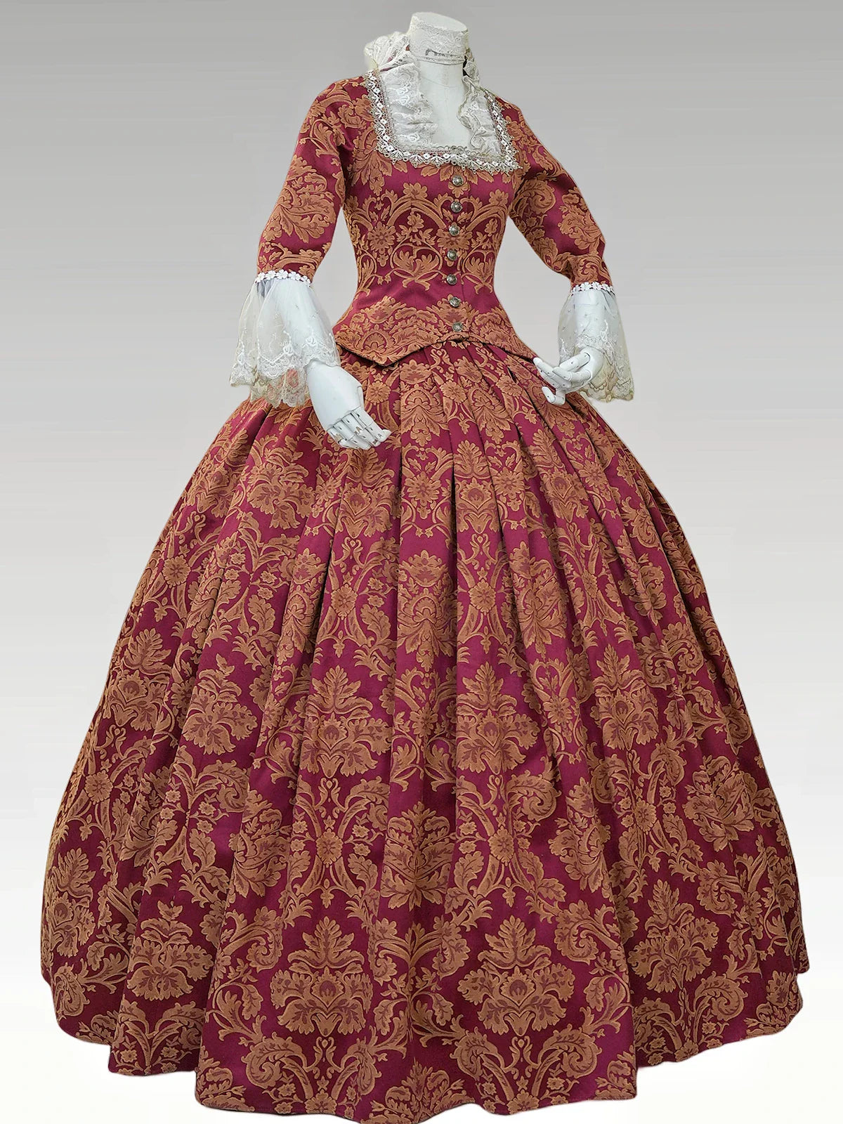 Baroque Ball Gown - Historic Princess Dress - Versailles Dress - Marie-Antoinette Style in Georgian Satin for Adults, Victorian Party Dress for Women
