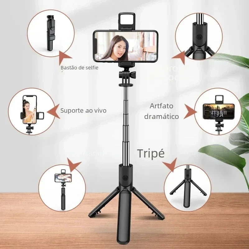 Anneau lumineux LED sans fil pour selfie, support de téléphone, trépied, lumière de remplissage, lampe à intensité variable, photographie, vidéo, trépied, streaming
