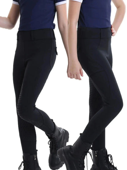 Summer children's equestrian pants high elasticity knitted children's horse riding pants full silicone