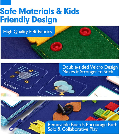 Montessori Toys Busy Board Sensory Activity Developing Board for Motor Skills,Learning Board for Toddlers  Christmas Gift