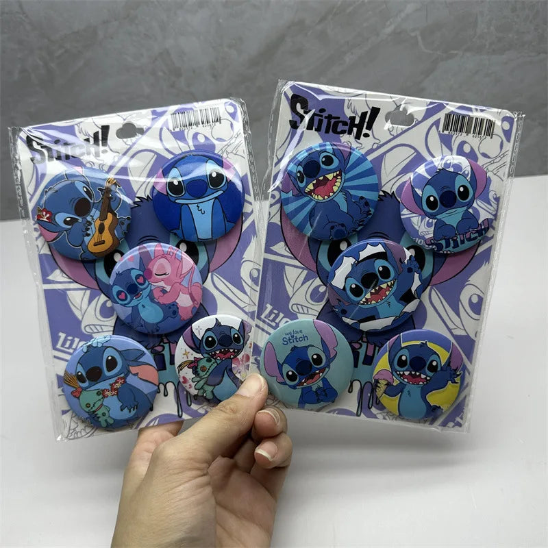 Stitch Lilo & Stitch Badge DIY Décoratif Étain 44mm ACG Articles Doux Bouton Épingles Icône Broche Revers Sac À Dos Badge Accessoires
