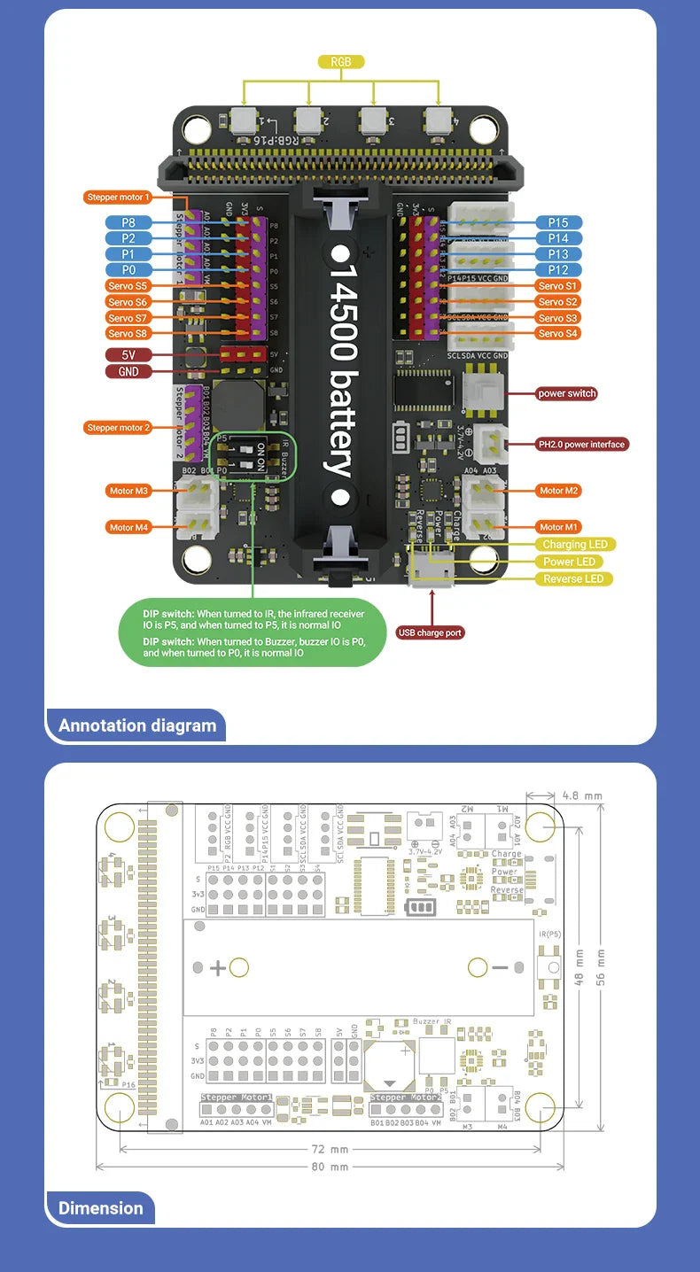 Microbit-Carte mère de développement de pilote, kit de démarrage intérieur du maire, pigments chirurgie tionnés, carte de commande, 6 000