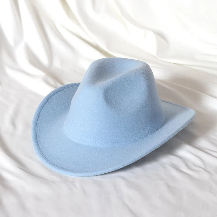 Chapeau de cowboy divers accessoires chapeau de cowboy monochrome en feutre chapeau d'extérieur homme et femme chapeau de cavalier chapeau femme