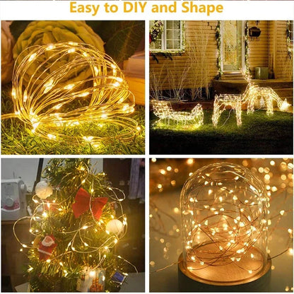 Guirxiété lumineuse LED USB pour décoration de jardin, lampe de guirxiété de vacances, nickel é, maison, fête de Noël, nouvel an, mariage, 3m, 8 modes