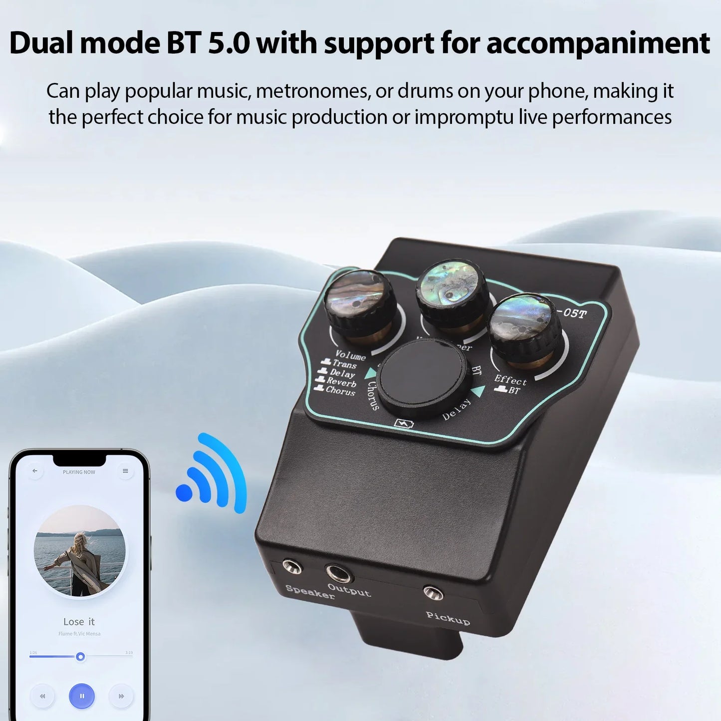 Guitar Pickup Classical Guitar Pickup Vibration Pickup BT Accompaniment Resonance Pickup 3-band EQ Equalizer Acoustic Wooden