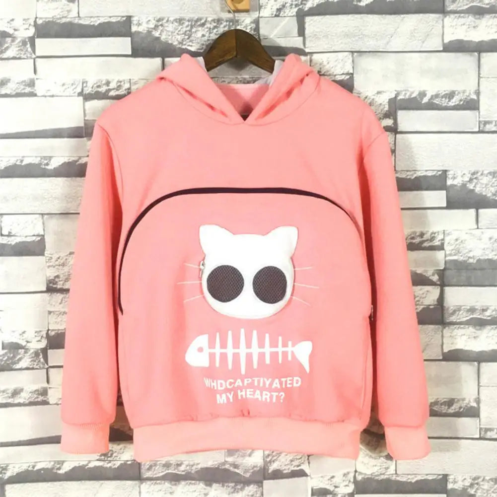 Hoodie Sweatshirt Cat Lovers Hoodie Kangaroo Dog Pet Paw Pullovers Cuddle Pouch Sweatshirt Pocket Animal Ear Hooded Dropshipping