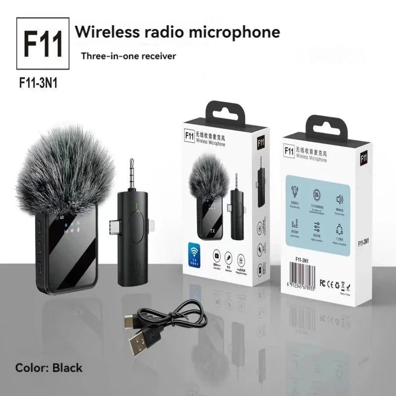 Microphone Lavalier sans fil pour appareil photo, iPhone, Android, Microphone, réverbération sonore, enregistrement vidéo, Podcast, réduction du bruit, micro à Clip