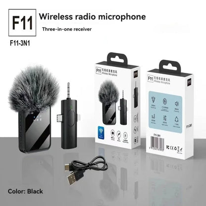 Microphone Lavalier sans fil pour appareil photo, iPhone, Android, Microphone, réverbération sonore, enregistrement vidéo, Podcast, réduction du bruit, micro à Clip