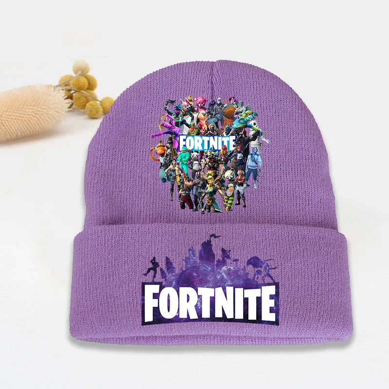 Bonnet tricoté Fortnites Chapeau de dessin animé Jeu Forteresse Nuit Casque Enfant Automne Hiver Bonnets en Laine Chapeau Anime Cadeau Anniversaire Enfant Nouveau