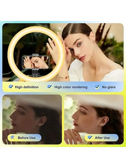 Trépied annulaire de 12 pouces, anneau lumineux USB à distance pour Selfie avec trépied, illumine votre brillance