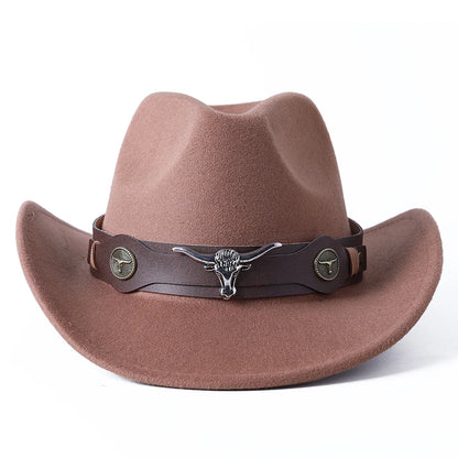 Chapeau de cowboy divers accessoires chapeau de cowboy monochrome en feutre chapeau d'extérieur homme et femme chapeau de cavalier chapeau femme