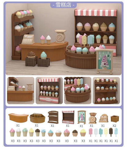 Mini-supermarché, jeux de shopping, accessoires de maison de poupée, jouets éducatifs pour enfants, jouets d'interaction familiale