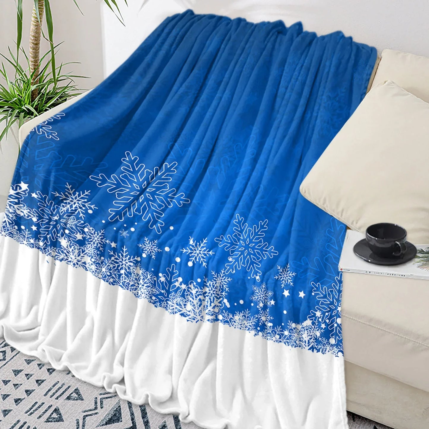 Christmas Snowflake Red Throw Blanket Portable Warm Blanket Blankets For Beds Home Decor Sofa Blanket