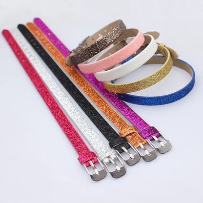 Bracelet à paillettes scintillantes, 8mm de largeur, 21cm de longueur, breloques coulissantes, lettres de l'alphabet, bijoux à bricoler soi-même, cadeau pour femmes et enfants