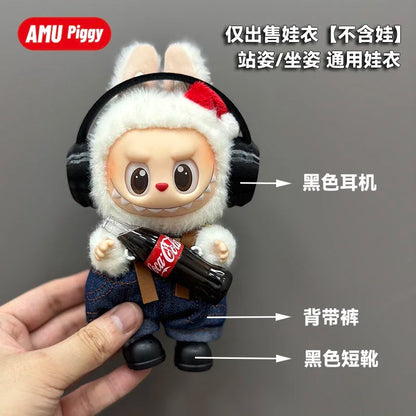 Clothes Doll DIY Accessories Pull Cloth Cola Happiness Factor Labubu Clothes Set Doll Outfit Have Shoes