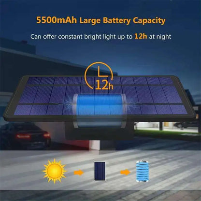 Projecteur LED solaire 550 Lumens 48 LED IP65 applique murale extérieure étanche avec panneau solaire pour paysage certifié RoHS